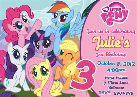 My Little Pony Party Invites Printable Free